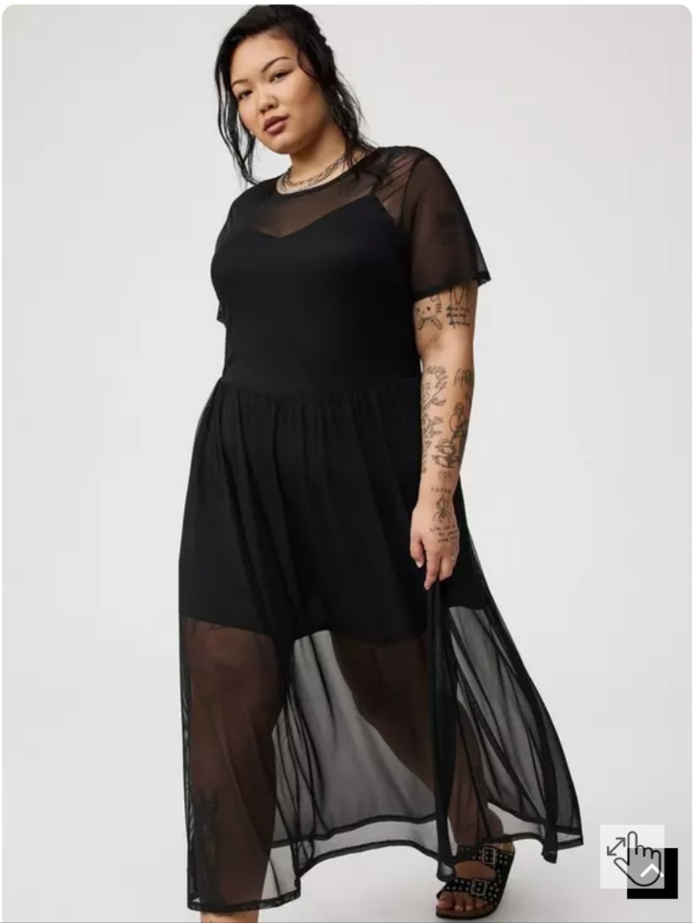 Torrid Relaxed Tea Length Mesh T-Shirt Dress